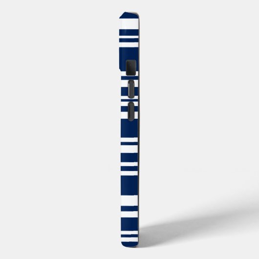 Moderne gemengde zeemacht en witte strepen Case-Mate iPhone case (Achterkant / Links)
