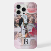 Moderne gemerkte 6 foto collage roze rood iPhone hoesje (Achterkant)