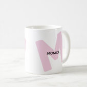 Moderne gemerkte initiaal en naam koffiemok (Voorkant rechts)