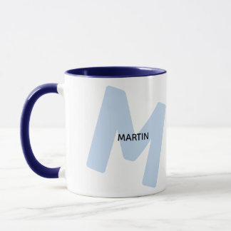 Moderne gemerkte initiaal en naam koffiemok mok