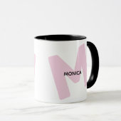 Moderne gemerkte initiaal en naam koffiemok mok (Voorkant rechts)