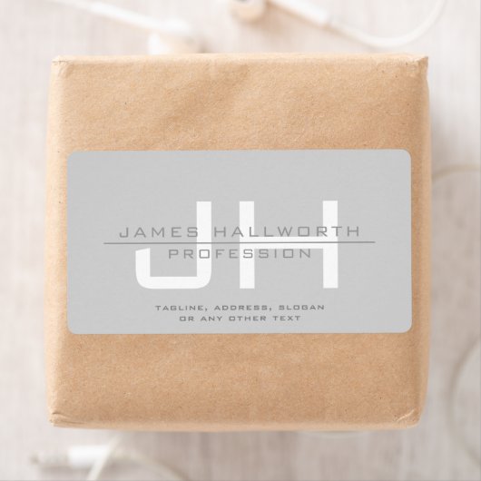 Moderne gemerkte initialen (of andere tekst) Grijs Etiket (Insitu)