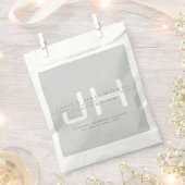 Moderne gemerkte initials (of andere tekst) Grijs Bedankzakje (Geknipt)