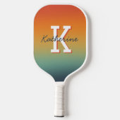 Moderne gemerkte naam koele gradiënt  pickleball paddle (Achterkant)