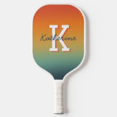 Moderne gemerkte naam koele gradiënt  pickleball paddle (Voorkant)