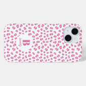 Moderne gemerkte roze luipaardprint Case-Mate iPhone case (Achterkant (horizontaal))