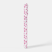 Moderne gemerkte roze luipaardprint iPhone 15 case (Rechterkant)