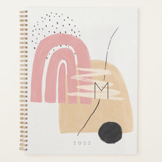 Moderne gemerkte roze regenboog planner (Voorkant)