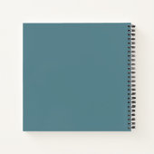 Moderne gemerkte turquoise blauwe 3-foto notitieboek (Achterkant)