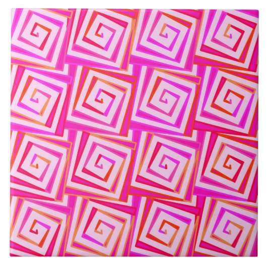 Moderne, gemiddelde spiralen in vierkante hoeken - tegeltje (Voorkant)