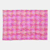 Moderne, gemiddelde spiralen in vierkante hoeken - theedoek (Horizontaal)