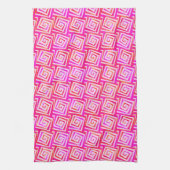 Moderne, gemiddelde spiralen in vierkante hoeken - theedoek (Verticaal)