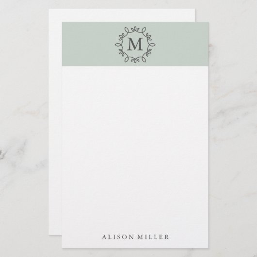 Moderne gemonogrammeerde banketbakkerij briefpapier (Voorkant / Achterkant)