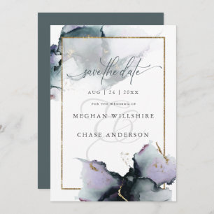 Moderne gemuteerde Amethyst cyaan Abstracte Waterv