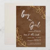 Moderne Gender Reveal | Minimalistische genderonth Kaart (Voorkant / Achterkant)