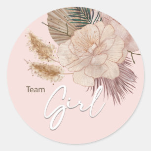 Moderne Gender Reveal Minimalistische genderonth Ronde Sticker