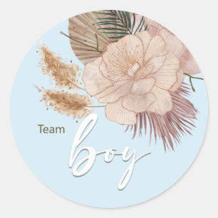 Moderne Gender Reveal Minimalistische genderonth Ronde Sticker