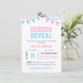 Moderne GENDER REVEAL Pink Blue Baby shower Kaart (Staand voorkant)