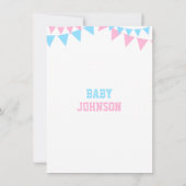 Moderne GENDER REVEAL Pink Blue Baby shower Kaart (Achterkant)