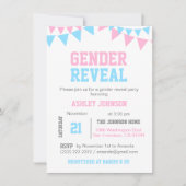 Moderne GENDER REVEAL Pink Blue Baby shower Kaart (Voorkant)