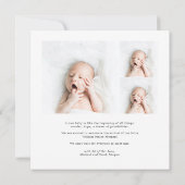 Moderne genderneutrale foto geboorteaankondiging aankondiging (Achterkant)