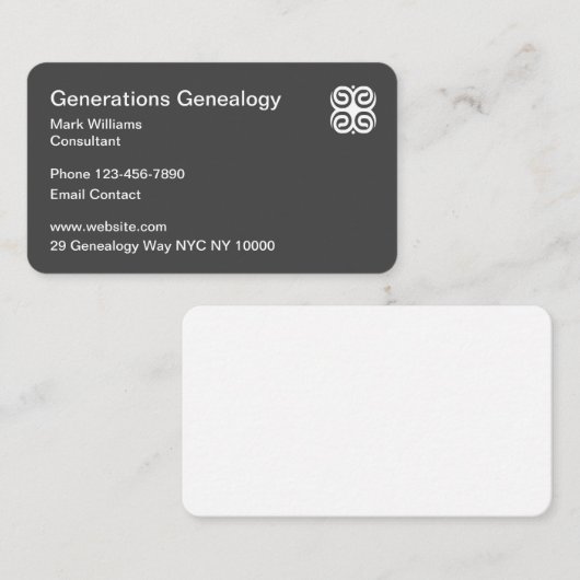 Moderne genealogie Theme Bui Visitekaartje (Voorkant / Achterkant)