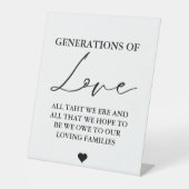 Moderne generaties van liefde Bruiloft Party Sign Reclamebord Met Voetstuk (Voorkant)
