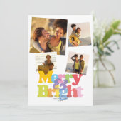 Moderne geneugte en heldere paren 4 Foto-collage Feestdagenkaart (Staand voorkant)