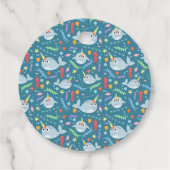 Moderne geneutrale Baby shower van verdovende midd Bedankjes Labels (Achterkant)