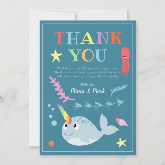 Moderne geneutrale Baby shower van verdovende midd Bedankkaart (Voorkant)