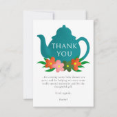 Moderne geneutrale braal theepot-Baby shower Bedankkaart (Voorkant)