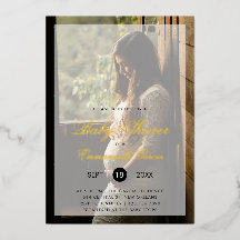 Moderne geneutrale foto Baby shower Gold