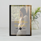 Moderne geneutrale foto Baby shower Gold Folie Uitnodiging (Staand Voorkant)