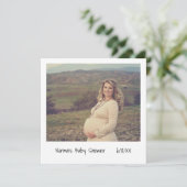 Moderne geneutrale foto Baby shower Kaart (Staand voorkant)