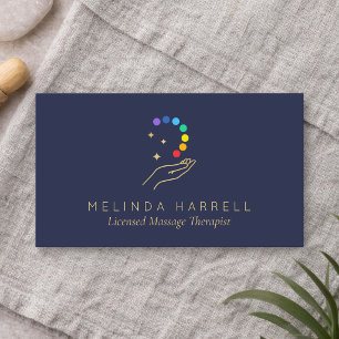 Moderne genezende handen Massage therapeut Dark Bl Visitekaartje