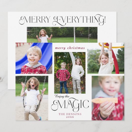 Moderne Geniet van de Magic Calligraphy Multi-Phot Feestdagenkaart (Voorkant / Achterkant)