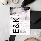 Moderne genieure zwarte inkt bruiloft kaart