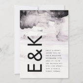 Moderne genieure zwarte inkt bruiloft kaart (Voorkant)