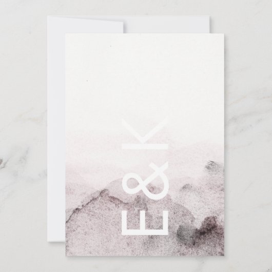 Moderne genieure zwarte inkt bruiloft kaart (Achterkant)