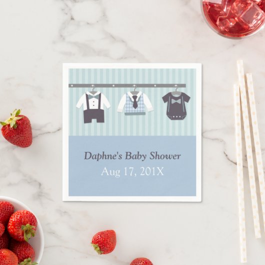 Moderne Gentleman Baby Boy Douche Party Supplies Servet (Insitu)