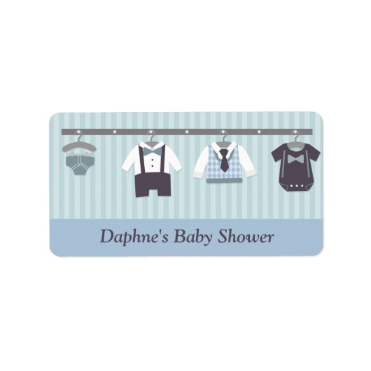 Moderne Gentleman Baby Jongen Douche Party Etiket (Voorkant)