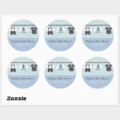 Moderne Gentleman Baby Jongen Douche Party Ronde Sticker (Vel)