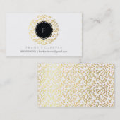 MODERNE GEO HEXAGON monogram vet spot goud eco Visitekaartje (Voorkant / Achterkant)