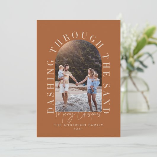 Moderne geo kerstmis door het zand (Staand voorkant)