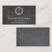 MODERNE GEO MONOGRAM octogon geometrische vorm gri Visitekaartje (Voorkant / Achterkant)