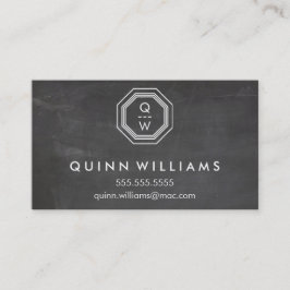MODERNE GEO MONOGRAM octogon geometrische vorm gri Visitekaartje