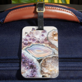 Moderne Geode Kristal | Kristallen Bagage Label