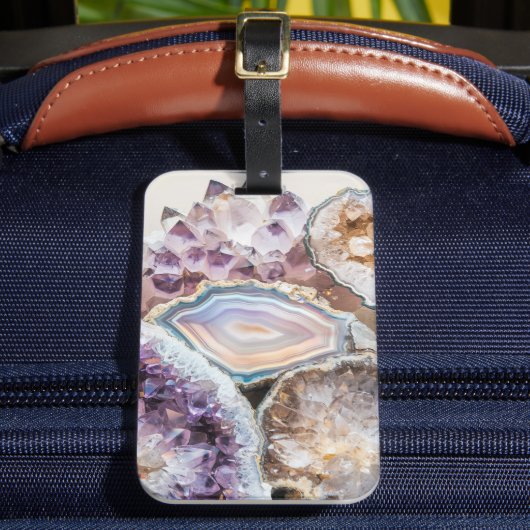 Moderne Geode Kristal | Kristallen Bagage Label (Voorkant Insitu 2)