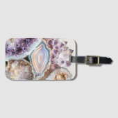 Moderne Geode Kristal | Kristallen Bagage Label (Voorkant (horizontaal))