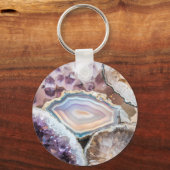 Moderne Geode Kristal | Kristallen Sleutelhanger (Achterkant)
